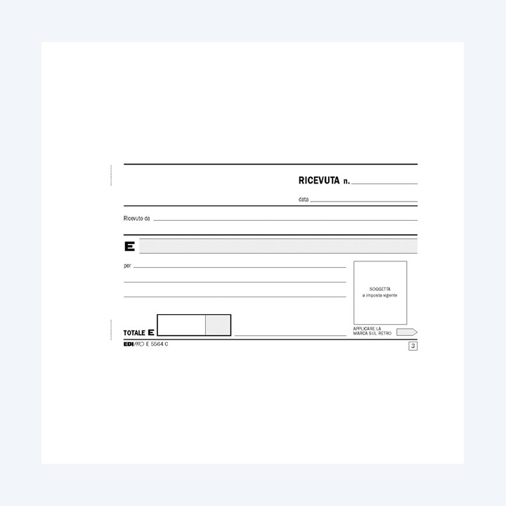 Blocco ricevute generiche 33 fogli 3 — 62627 | Ecotempo