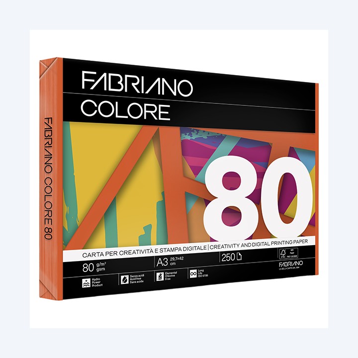 Carta Fabriano Colore A3 80 gr colori — 62874 | Ecotempo