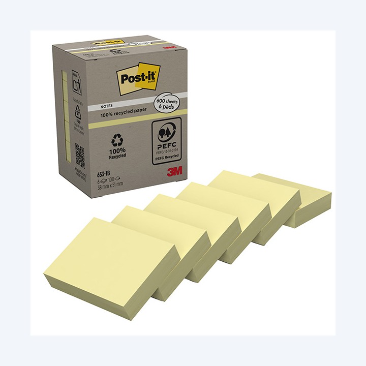 Blocco Post-it Notes Green 653-1B 38 x — 64220 | Ecotempo