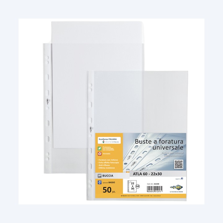 Buste forate Atla leggera buccia 22 x — 64508 | Ecotempo