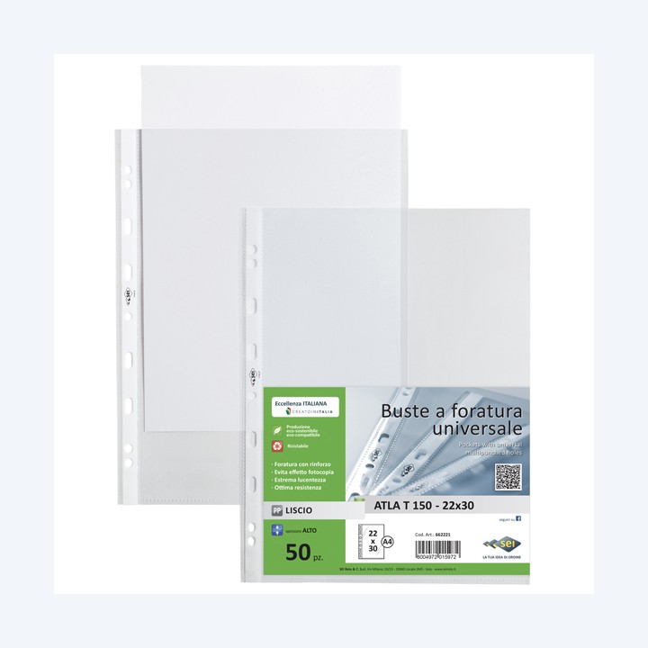 Buste forate Atla T pesante liscio 22 x — 64512 | Ecotempo