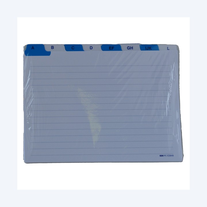 Schede rubrica A/Z 17x24 cm (orizzontale) bianco Edipro | Ecotempo