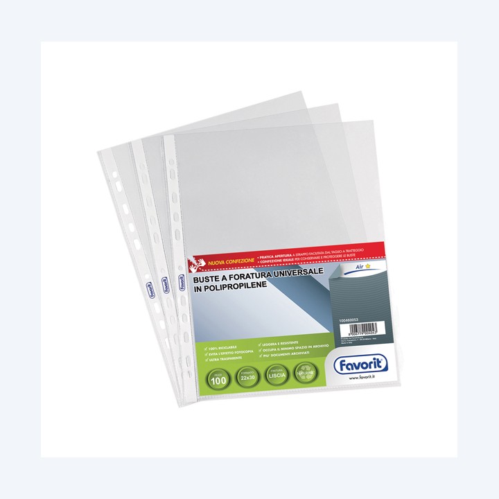 Buste forate Special PP Air liscio 22 x — 66500 | Ecotempo