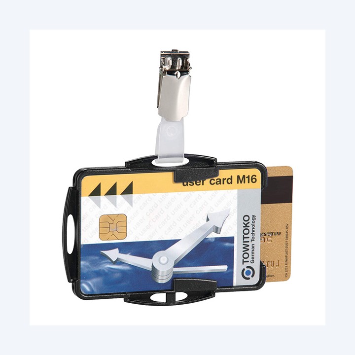 Portabadge con clip 2 tessere — 67222 | Ecotempo