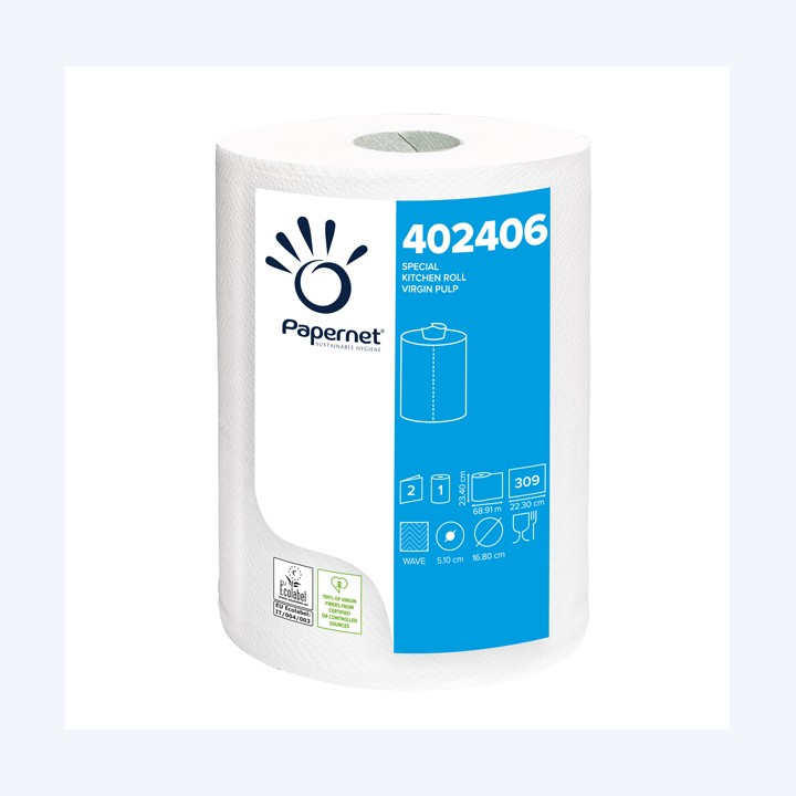 Rotolo asciugatutto 2 veli goffratura a — 67432 | Ecotempo