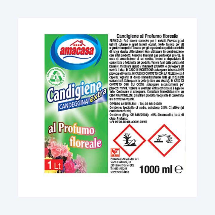 Candeggina igienizzante profumo floreale 1 L Amacasa | Ecotempo