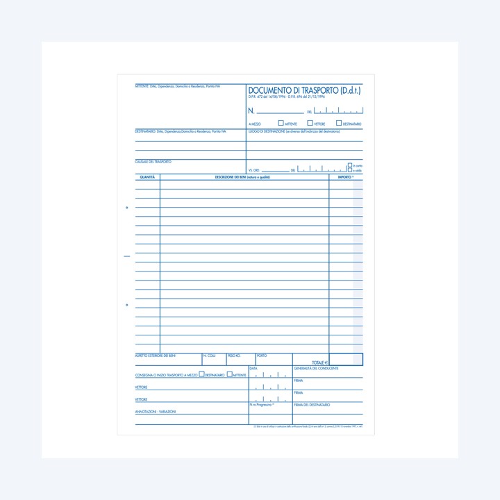 Blocco DDT 225 x 297mm 50 x 3 copie BM | Ecotempo