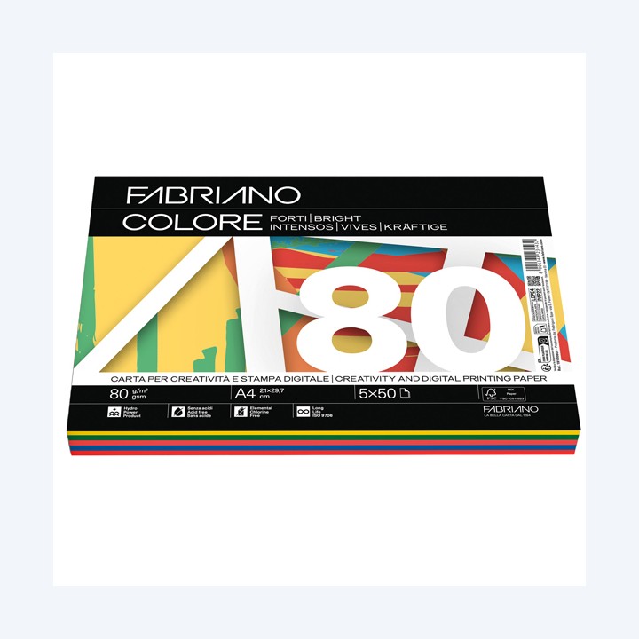 Carta Fabriano Colore A4 80 gr mix 5 — 67748 | Ecotempo