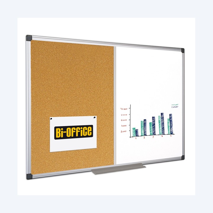 Lavagna combinata 90 x 120 cm bianco/sughero Bi-Office | Ecotempo