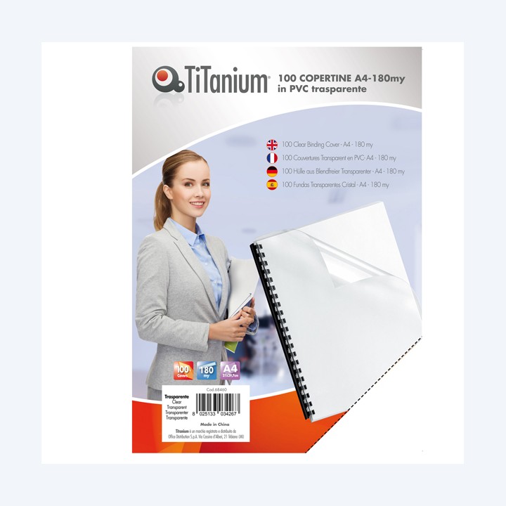 Copertine rilegatura A4 180 micron PVC — 68465 | Ecotempo