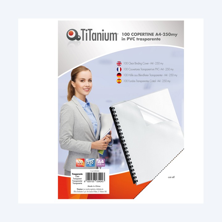 Copertine rilegatura A4 250 micron PVC — 68466 | Ecotempo