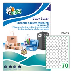 Etichette adesive tonde PC4 in — 68735 | Ecotempo