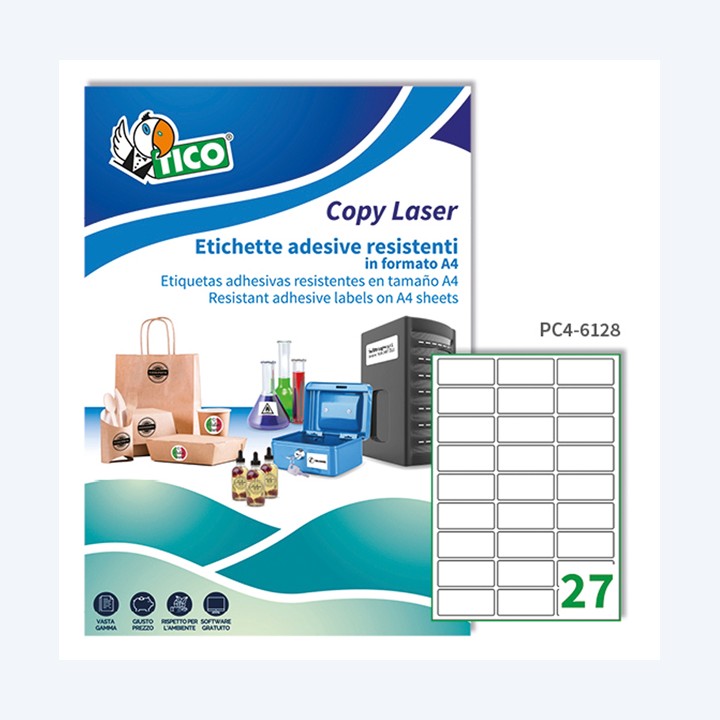 Etichette adesive PC4 in poliestere — 68737 | Ecotempo