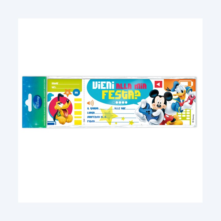 Blocchetto invito alla festa Mickey — 69536 | Ecotempo