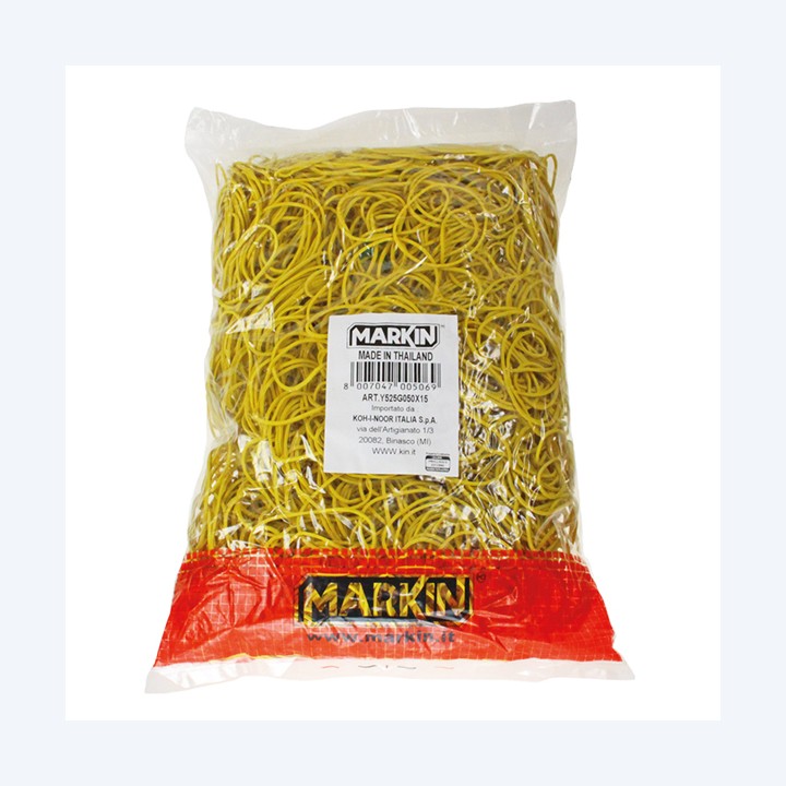 Elastici diametro 4 cm 1 kg gomma giallo Markin | Ecotempo