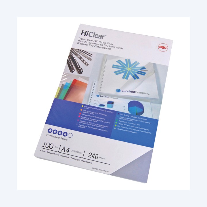 Copertine HiClear per rilegatura A4 240 — 70084 | Ecotempo