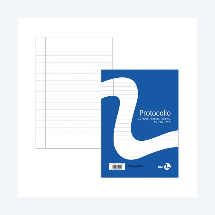 Foglio protocollo A4 uso bollo 60 gr BM conf. 20 pezzi | Ecotempo