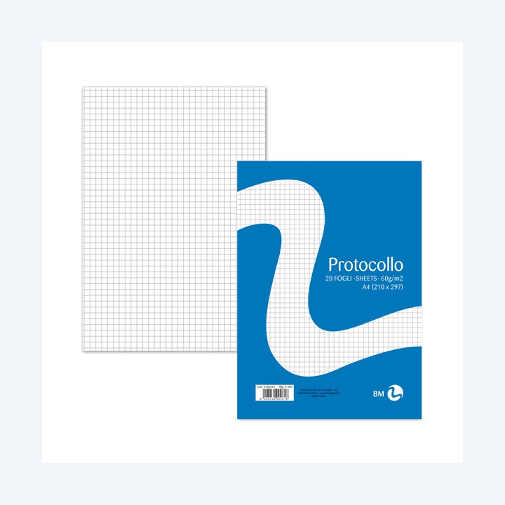 Foglio protocollo A4 4 mm 60 gr BM conf. 20 pezzi | Ecotempo