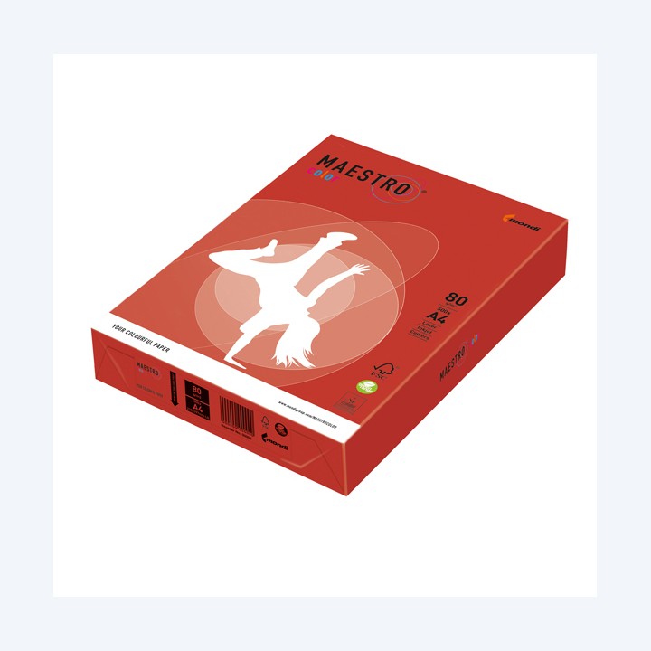 Carta Maestro Color A4 80 gr rosso — 71505 | Ecotempo