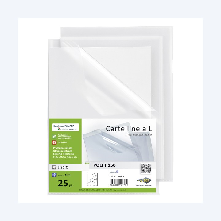 Cartellina a L Poli 150 A4 PP liscio — 71933 | Ecotempo