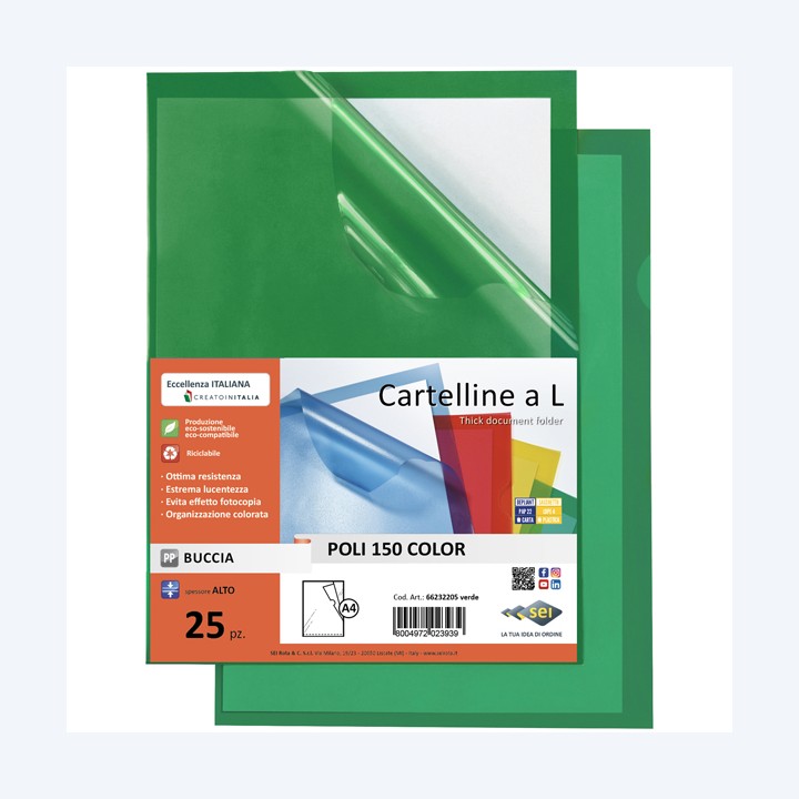 Cartellina a L Poli 150 Color A4 PP — 71934 | Ecotempo