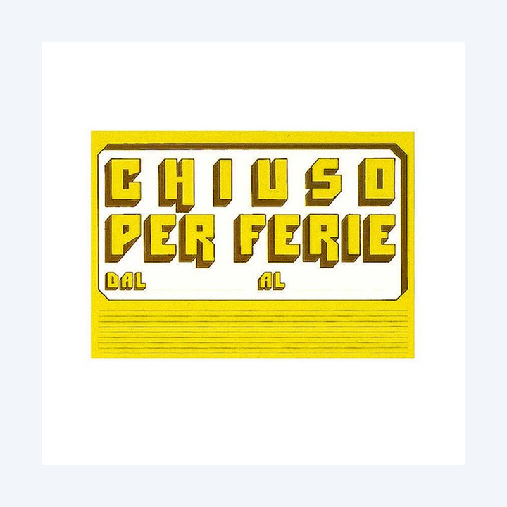 Cartello in cartoncino CHIUSO PER FERIE — 72116 | Ecotempo