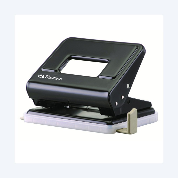 Perforatore in metallo 2 fori passo 8 cm nero Titanium | Ecotempo