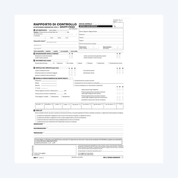 Rapporti controllo efficienza — 72848 | Ecotempo