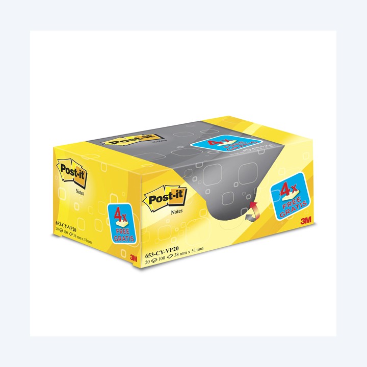 Blocco foglietti Post-it 653CY-VP20 38 — 73087 | Ecotempo