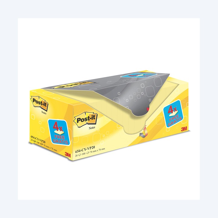 Blocco foglietti Post-it 654CY-VP20 76 — 73088 | Ecotempo