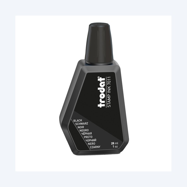 Inchiostro 7011 per timbro in gomma 28 ml nero Trodat | Ecotempo