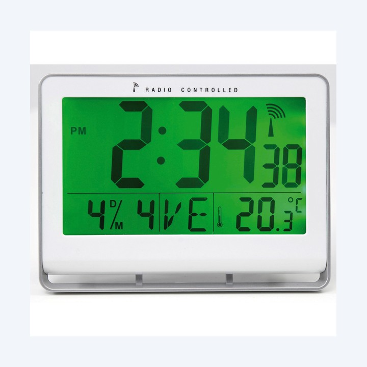 Orologio digitale LCD 20 x 15 x 3 cm bianco Alba | Ecotempo