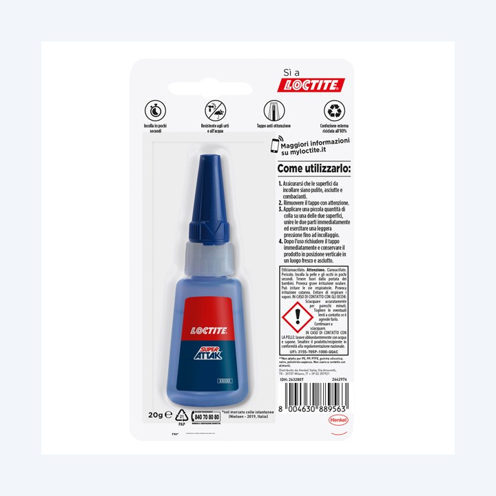 Colla Super Attak XXL 20 gr trasparente Loctite | Ecotempo