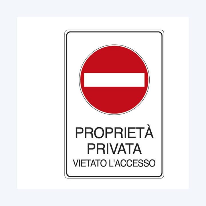 Cartello segnalatore 30x20 cm PROPRIET? — 76892 | Ecotempo