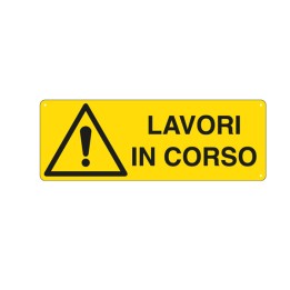 Cartello segnalatore 35x12,5 cm LAVORI — 76904 | Ecotempo