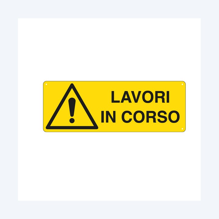 Cartello segnalatore 35x12,5 cm LAVORI — 76904 | Ecotempo