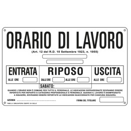 Cartello segnalatore 30x20 cm ORARIO DI — 76922 | Ecotempo