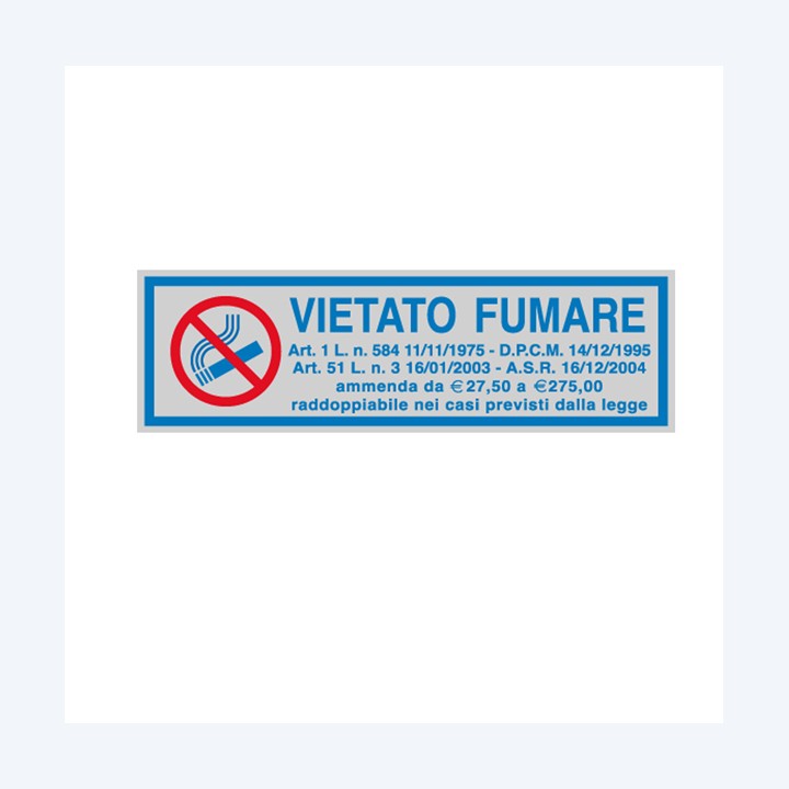 Targhetta adesiva VIETATO FUMARE (con — 77167 | Ecotempo