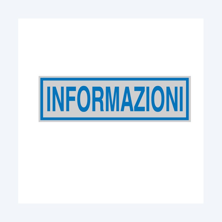 Targhetta adesiva INFORMAZIONI 16,5 x 5 — 77176 | Ecotempo