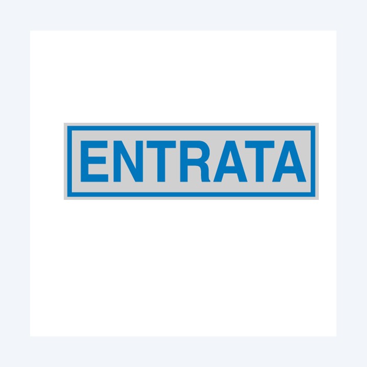 Targhetta adesiva ENTRATA 16,5 x 5 cm — 77187 | Ecotempo