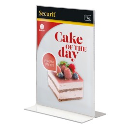 Display Portamenù a T 10,5 x 14,8 cm (A6) Securit | Ecotempo