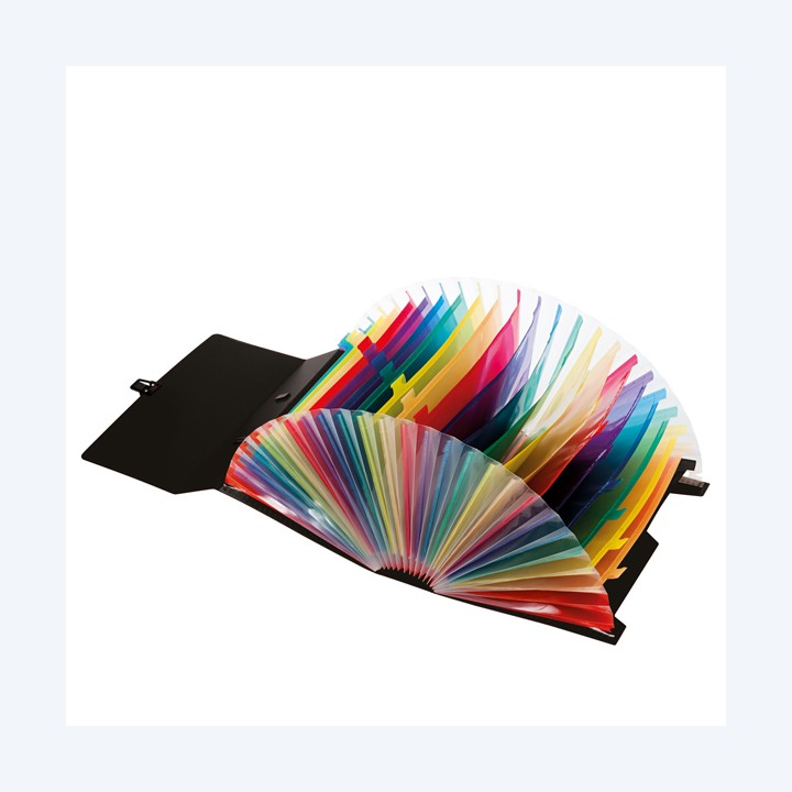 Portadocumenti a soffietto 25 tasche A4 PP nero Lebez | Ecotempo