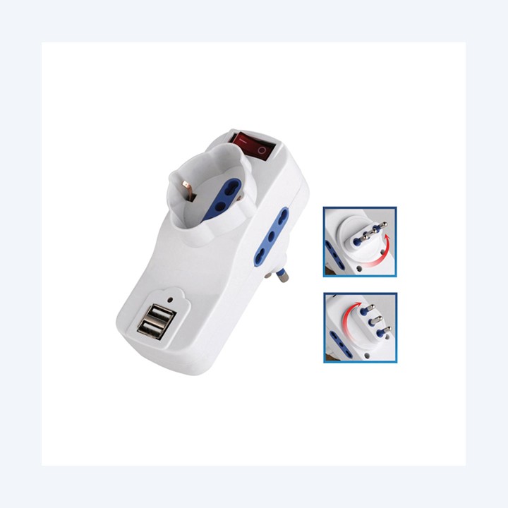 Adattatore rotante con interruttore 2 — 77580 | Ecotempo