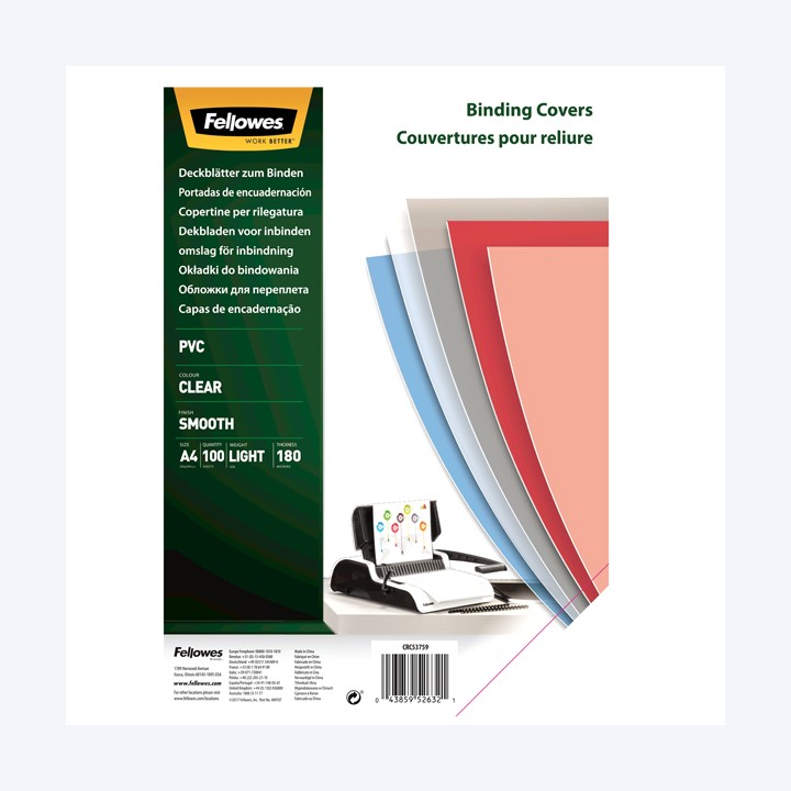 Copertine Clear A4 180 micron PVC — 77765 | Ecotempo