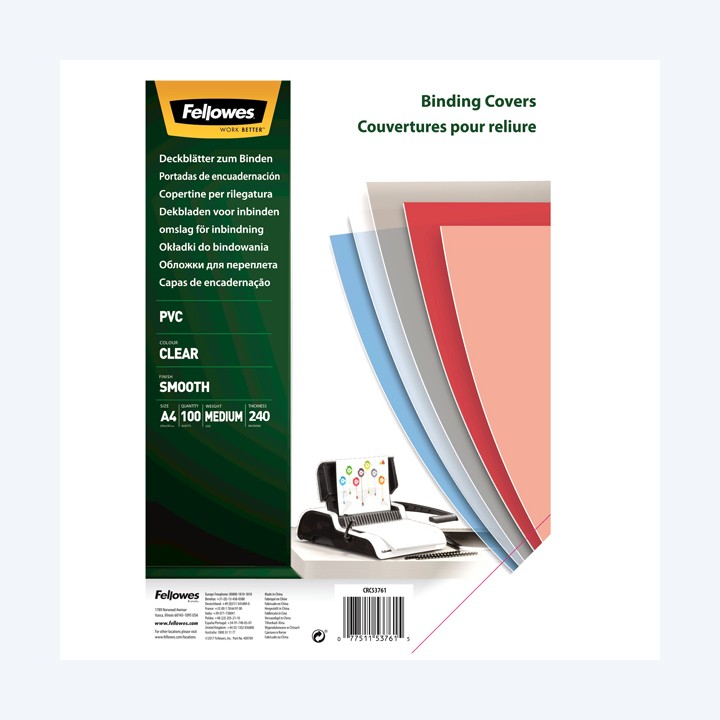 Copertine Clear A4 240 micron PVC — 77767 | Ecotempo