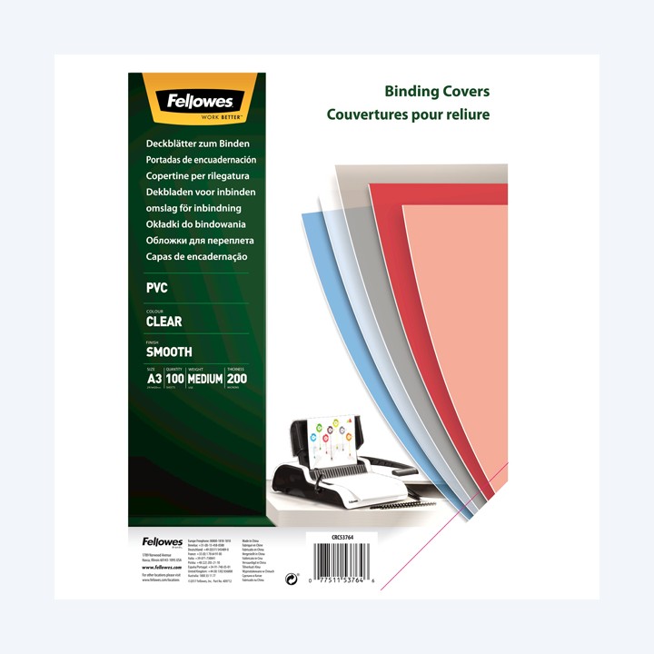 Copertine Clear A3 200 micron PVC — 77769 | Ecotempo