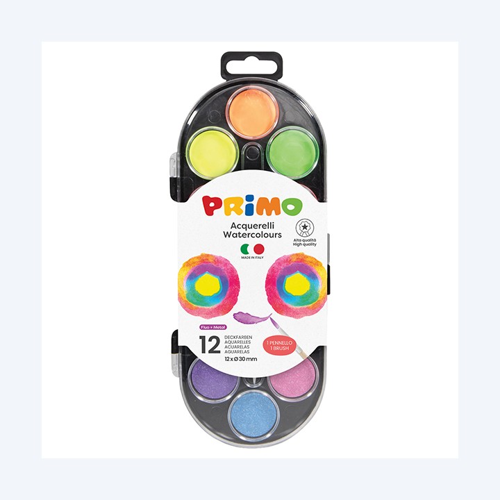 Pastiglie Acquerelli fluo e metal Primo — 79430 | Ecotempo