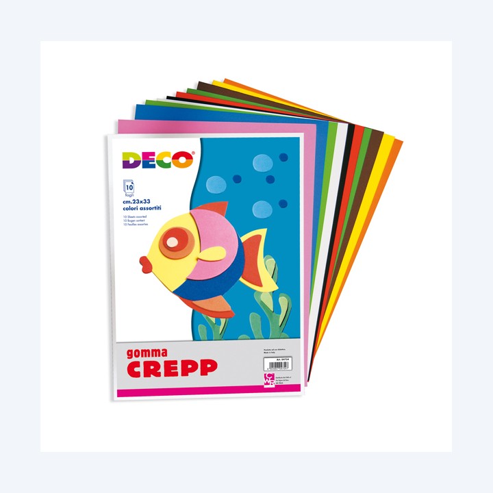 Gomma Crepp 20 x 30 cm colori assortiti — 79477 | Ecotempo
