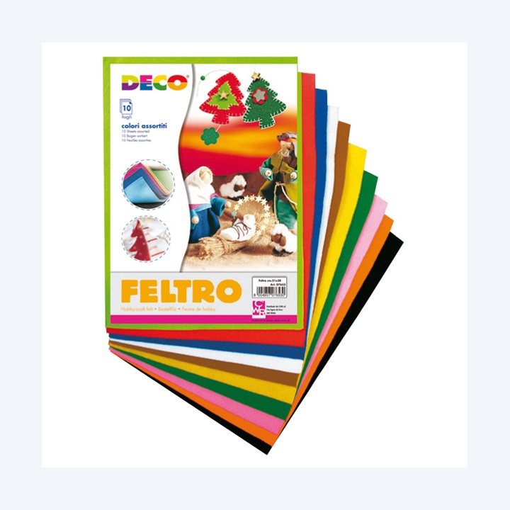 Feltro colorato 21 x 30 cm colori — 79478 | Ecotempo