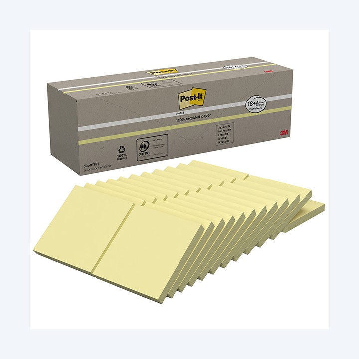 Blocco Post-it 654-RYP24 76 x 76 mm — 80057 | Ecotempo